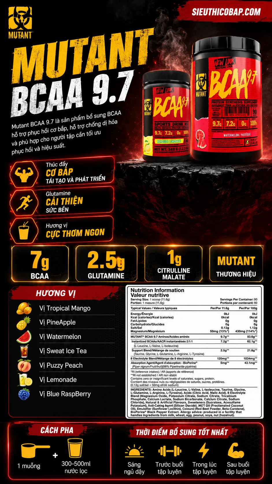 Mutant BCAA 9.7 (30 lần dùng) 4 b1c54432 0122 481c 92db 29c4572e06ce