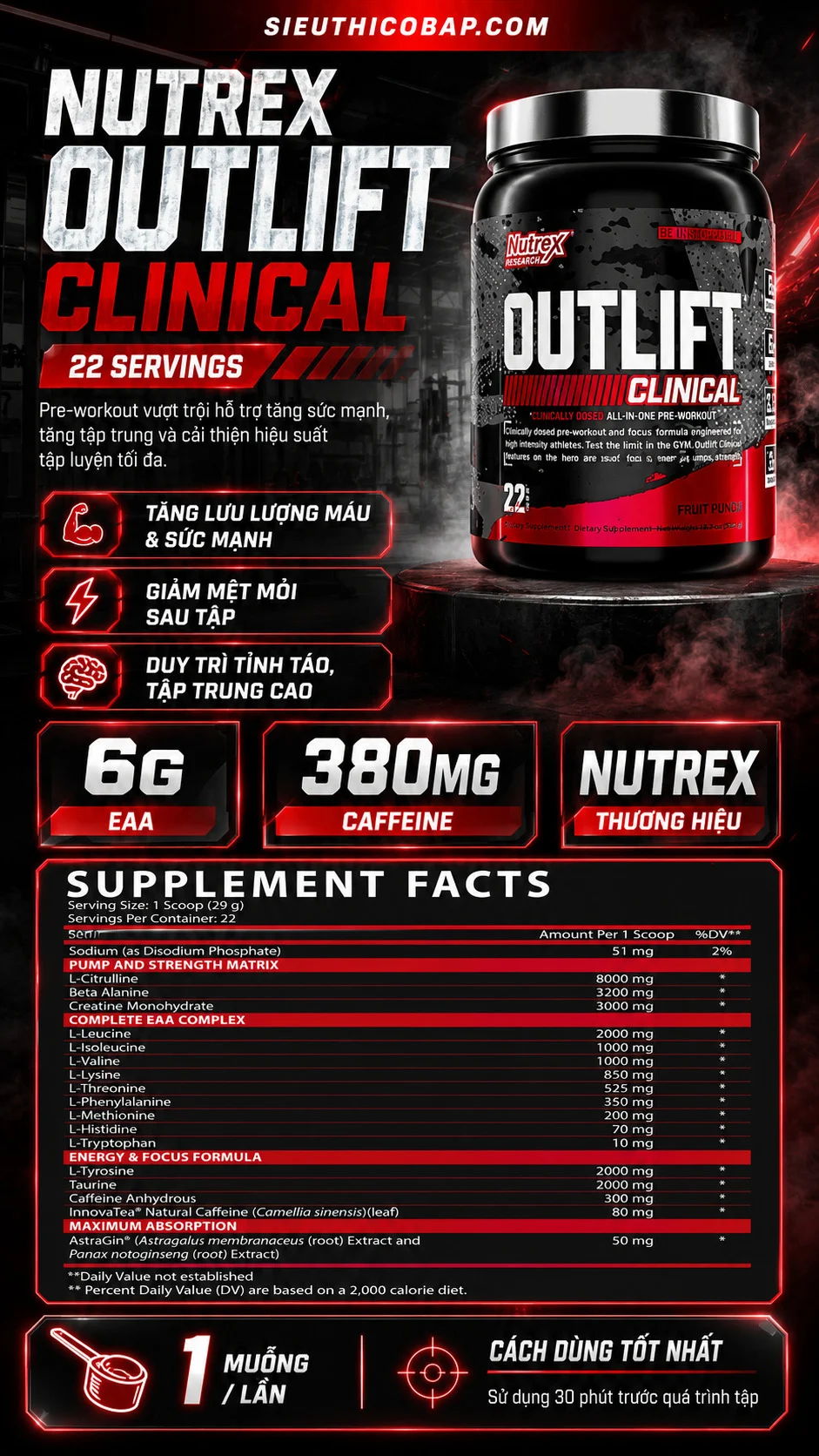 Nutrex Outlift Clinical (22 servings) 7 8460baea 0be5 4b7d a6ad 57a5f76b2b75