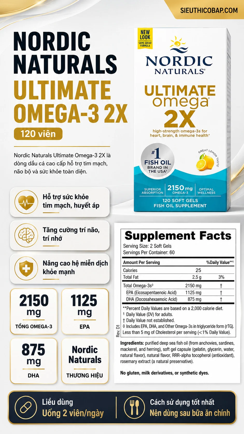 Nordic Naturals Ultimate Omega-3 2X 2150mg (120 viên) 4 549b4ab5 5e16 42a8 b80a b3be8094c72b