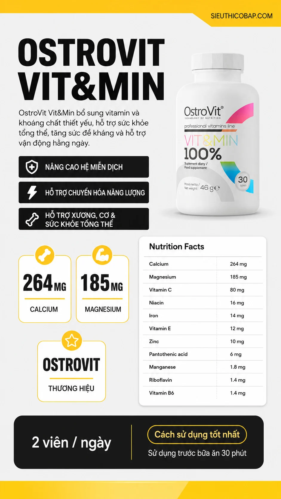 Ostrovit Vitamin Vit&Min (90 viên) 5 cf2c8f80 31d6 4b48 a3a7 48d1c425620e