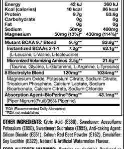 mutant bcaa nutrition facts gymstore