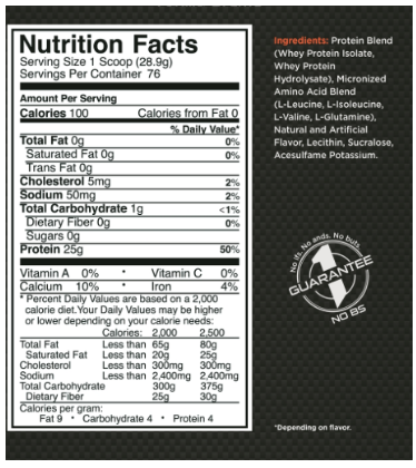 rule 1 protein 5 3lbs 2 2kg nutrition facts 1563245783