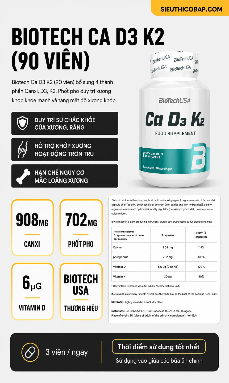 Biotech Ca D3 K2 (90 viên) 8 0ef3617d 8ef8 4f2c 9197 78045b413056