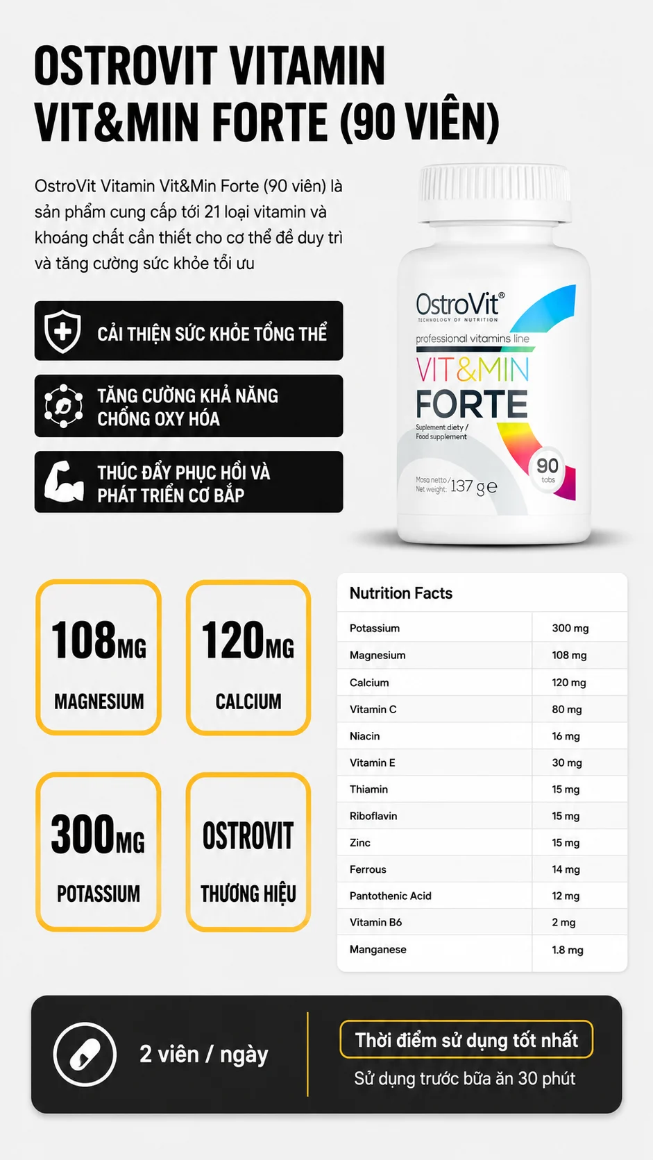 Ostrovit Vitamin Vit&Min Forte (90 viên) 4 23e77d5d e563 47d3 af05 e708753262e0