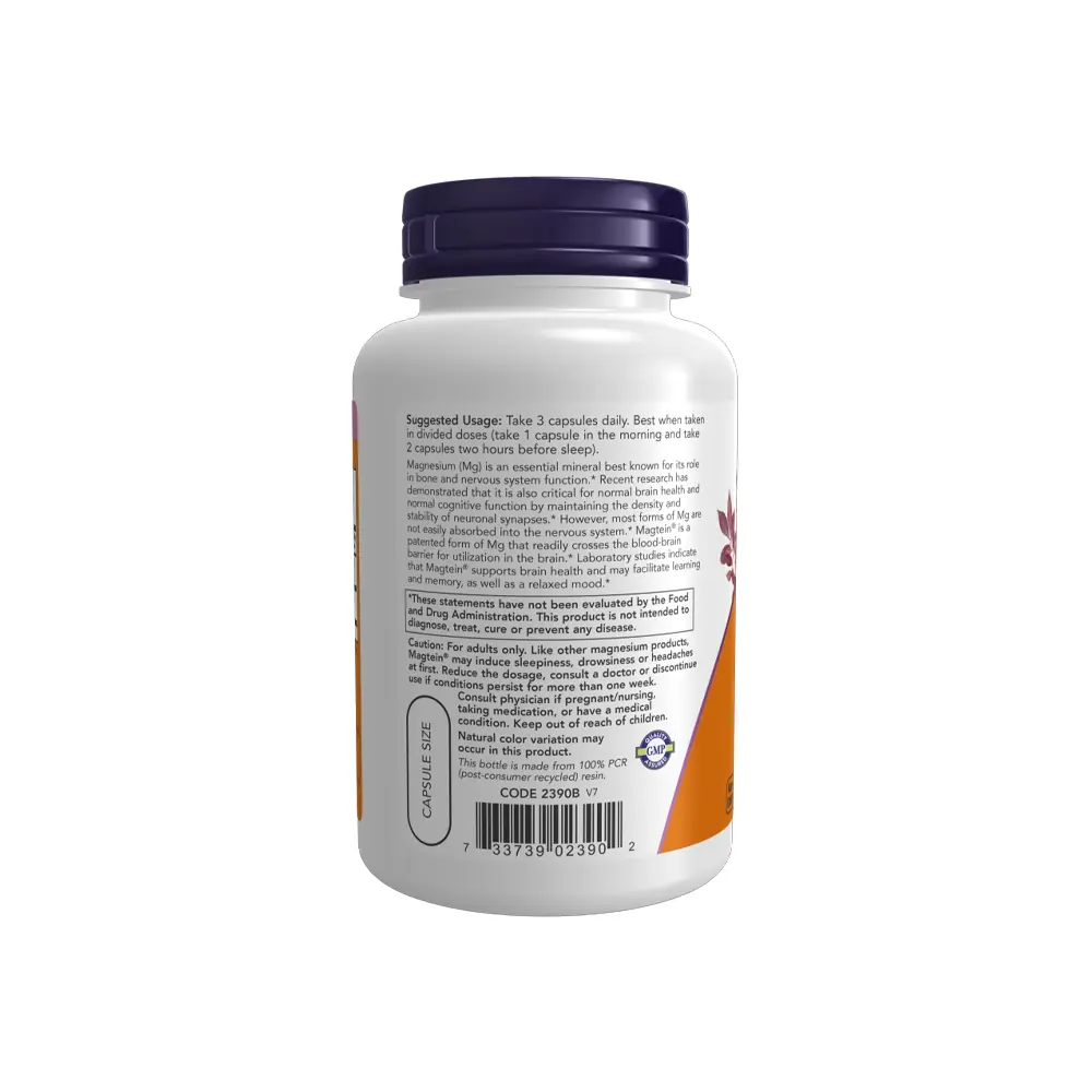 NOW Magtein | Magnesium L-Threonate (90 viên) 6 NOW Magtein | Magnesium L-Threonate (90 viên) - Hình ảnh 4