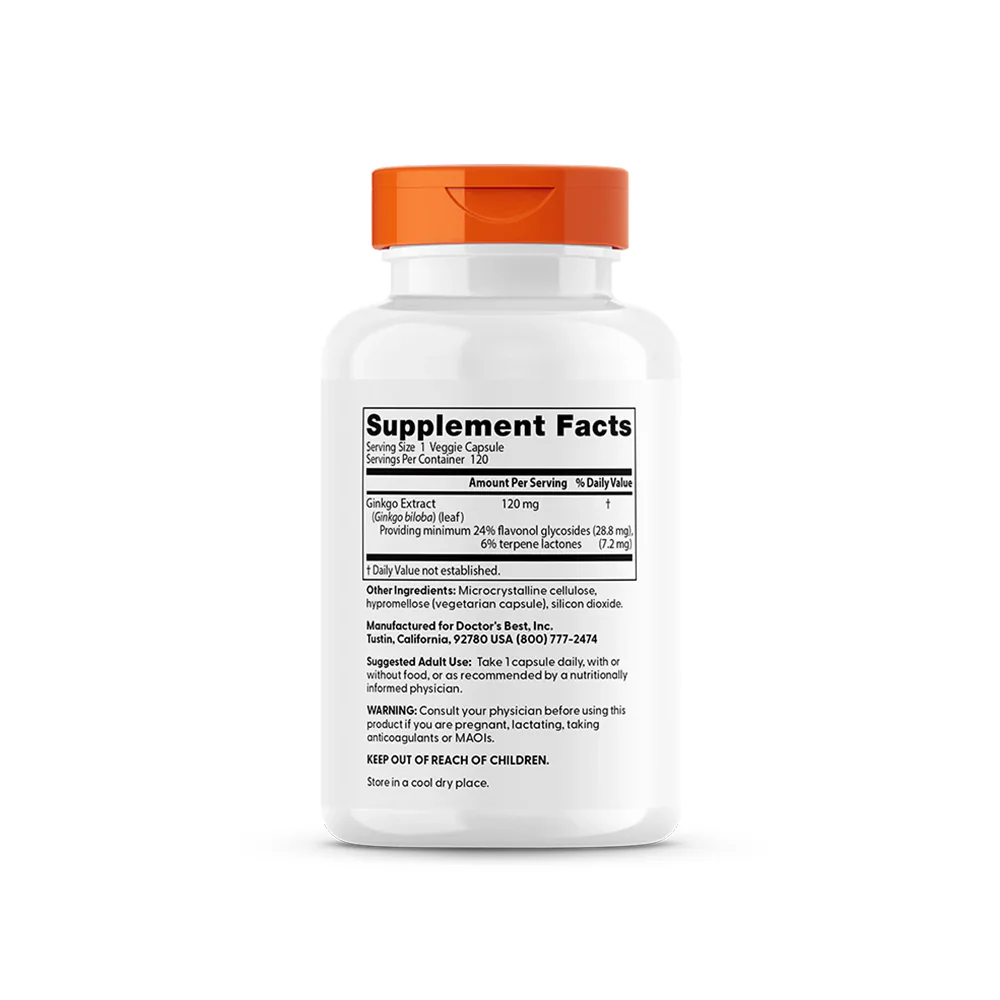 Doctor’s Best Extra Strength Ginkgo 120mg (120 viên) 4 Doctor’s Best Extra Strength Ginkgo 120mg (120 viên) - Hình ảnh 2