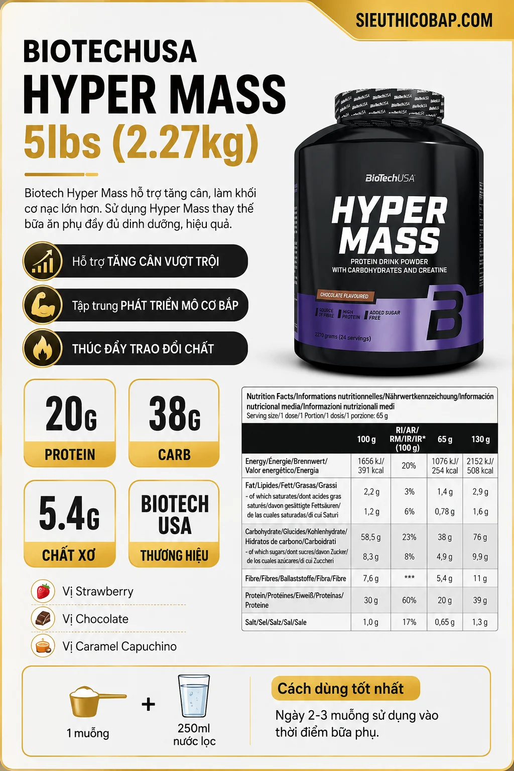 Biotech Hyper Mass 5Lbs (2.27kg) 7 7bed1efa a277 417b 93d2 5b0dcd083d38
