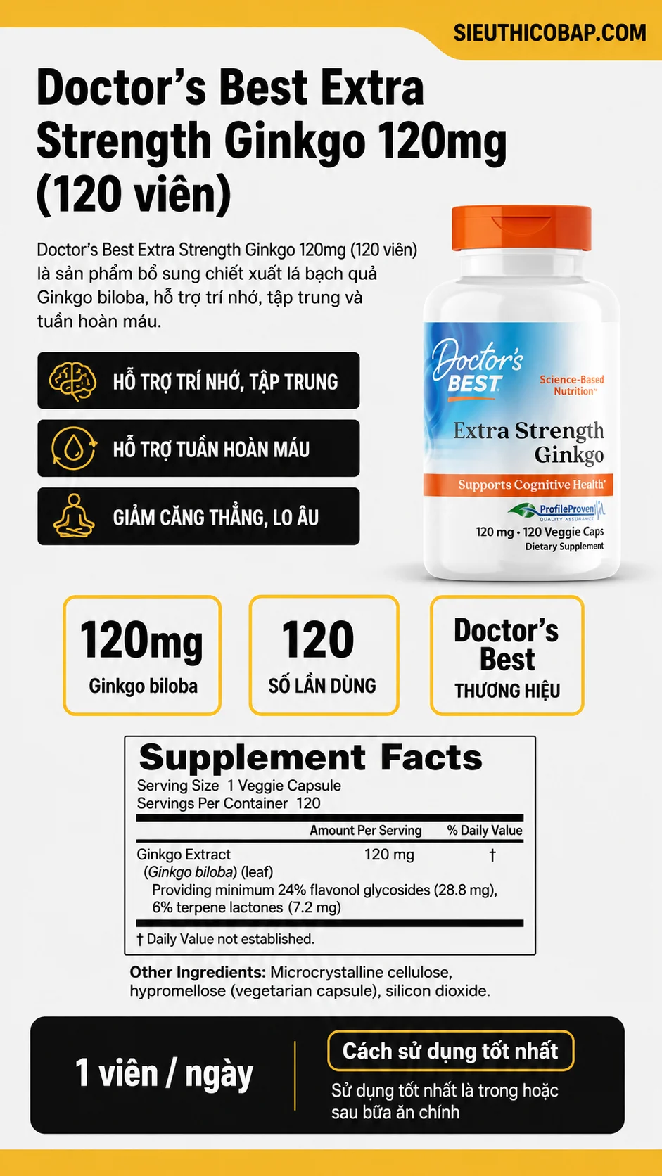 Doctor’s Best Extra Strength Ginkgo 120mg (120 viên) 7 82dafb7a 6728 4cd4 97b4 2f577c4dece4