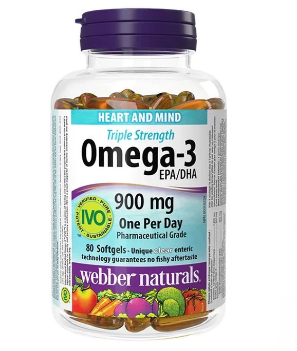 Webber Naturals Triple Strength Omega-3 900mg (80 viên) 3 Webber Naturals Triple Strength Omega-3 900mg (80 viên)