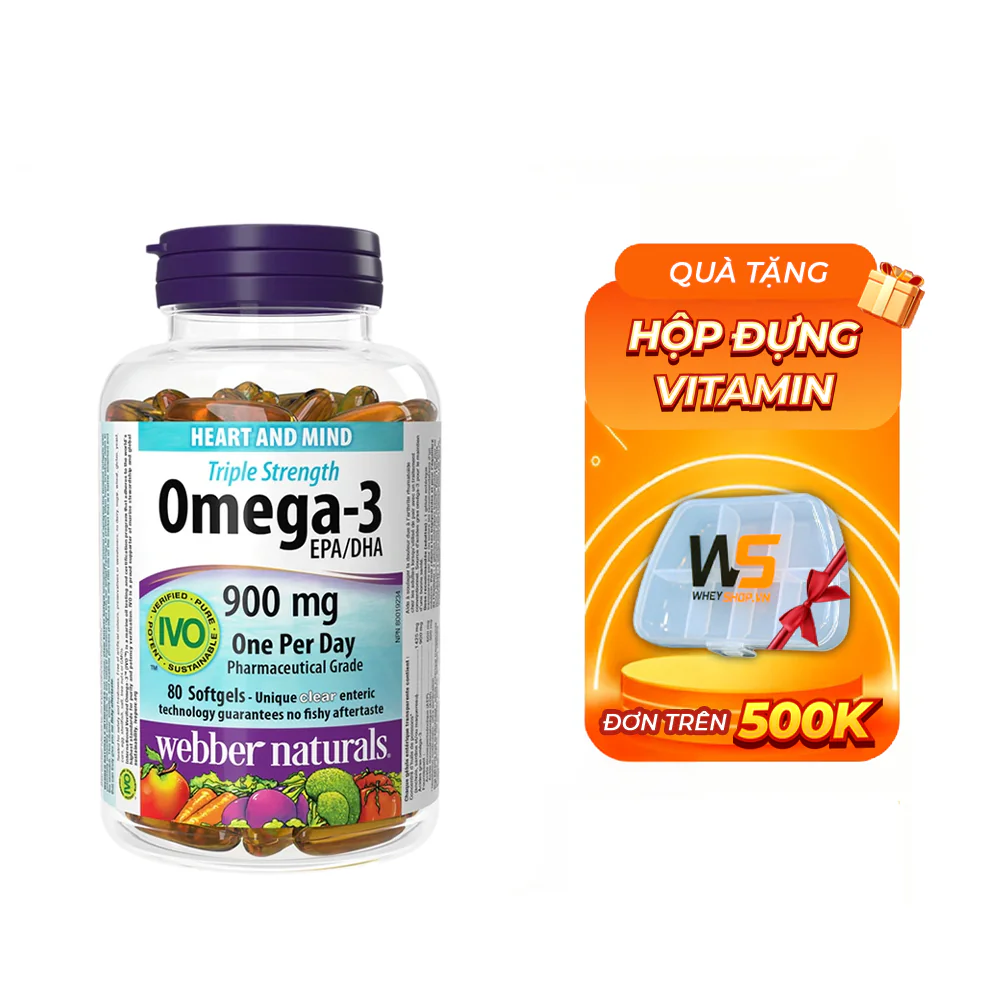 Webber Naturals Triple Strength Omega-3 900mg (80 viên) 3 Webber Naturals Triple Strength Omega-3 900mg (80 viên)