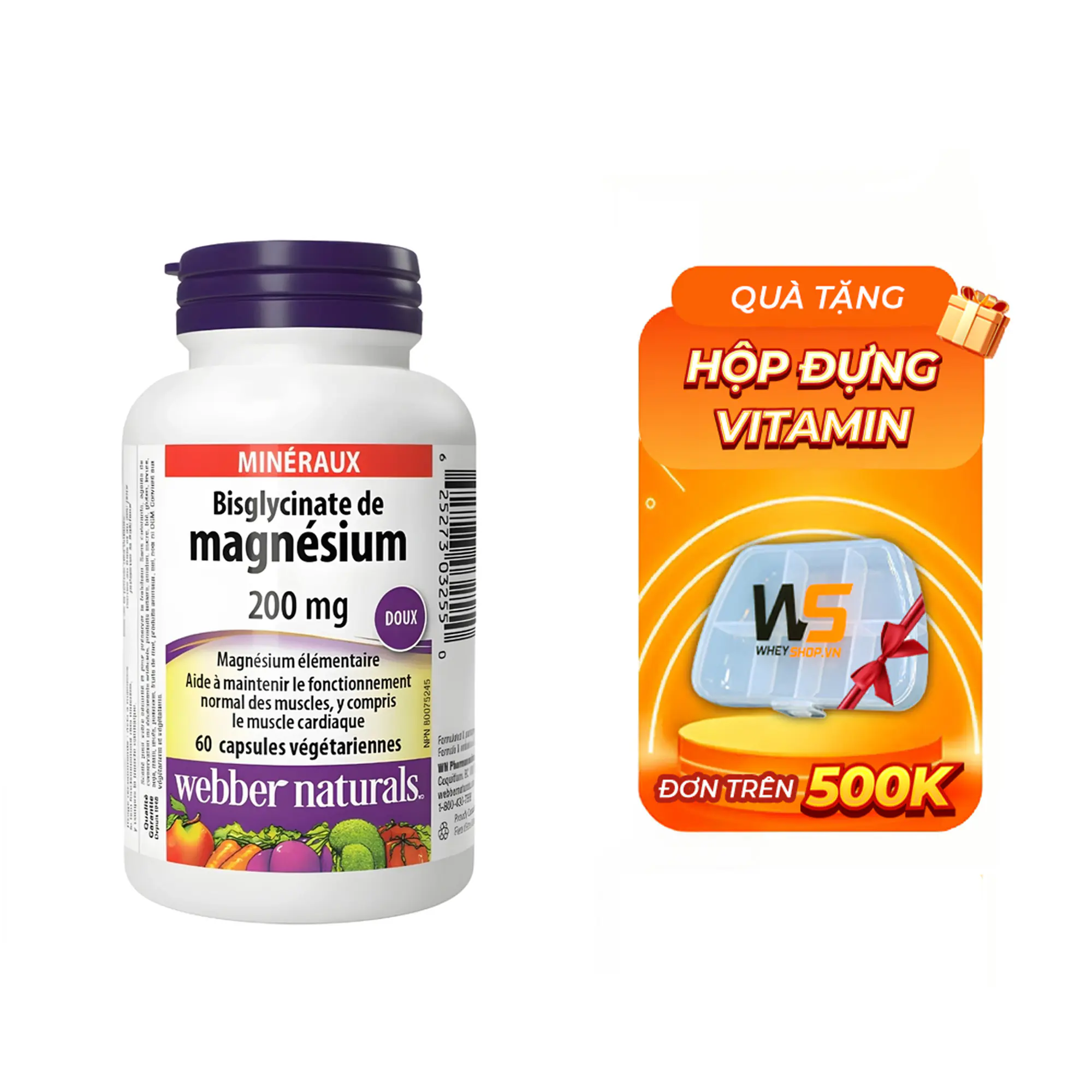 Webber Naturals Magnesium Bisglycinate 200mg (60 viên) 3 Webber Naturals Magnesium Bisglycinate 200mg (60 viên)