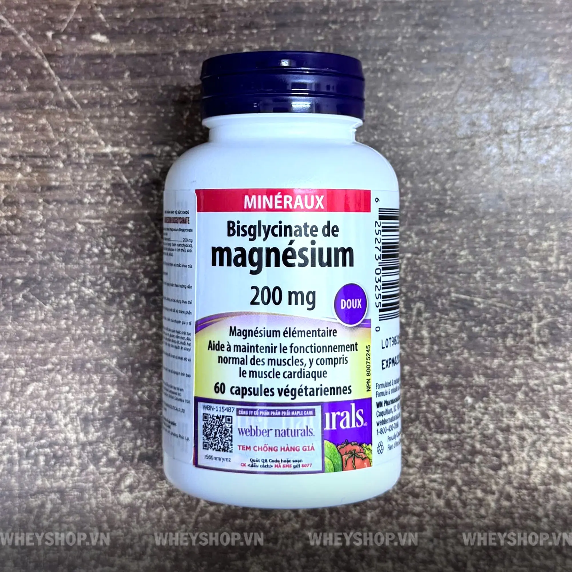 Webber Naturals Magnesium Bisglycinate 200mg (60 viên) 5 Webber Naturals Magnesium Bisglycinate 200mg (60 viên) - Hình ảnh 3