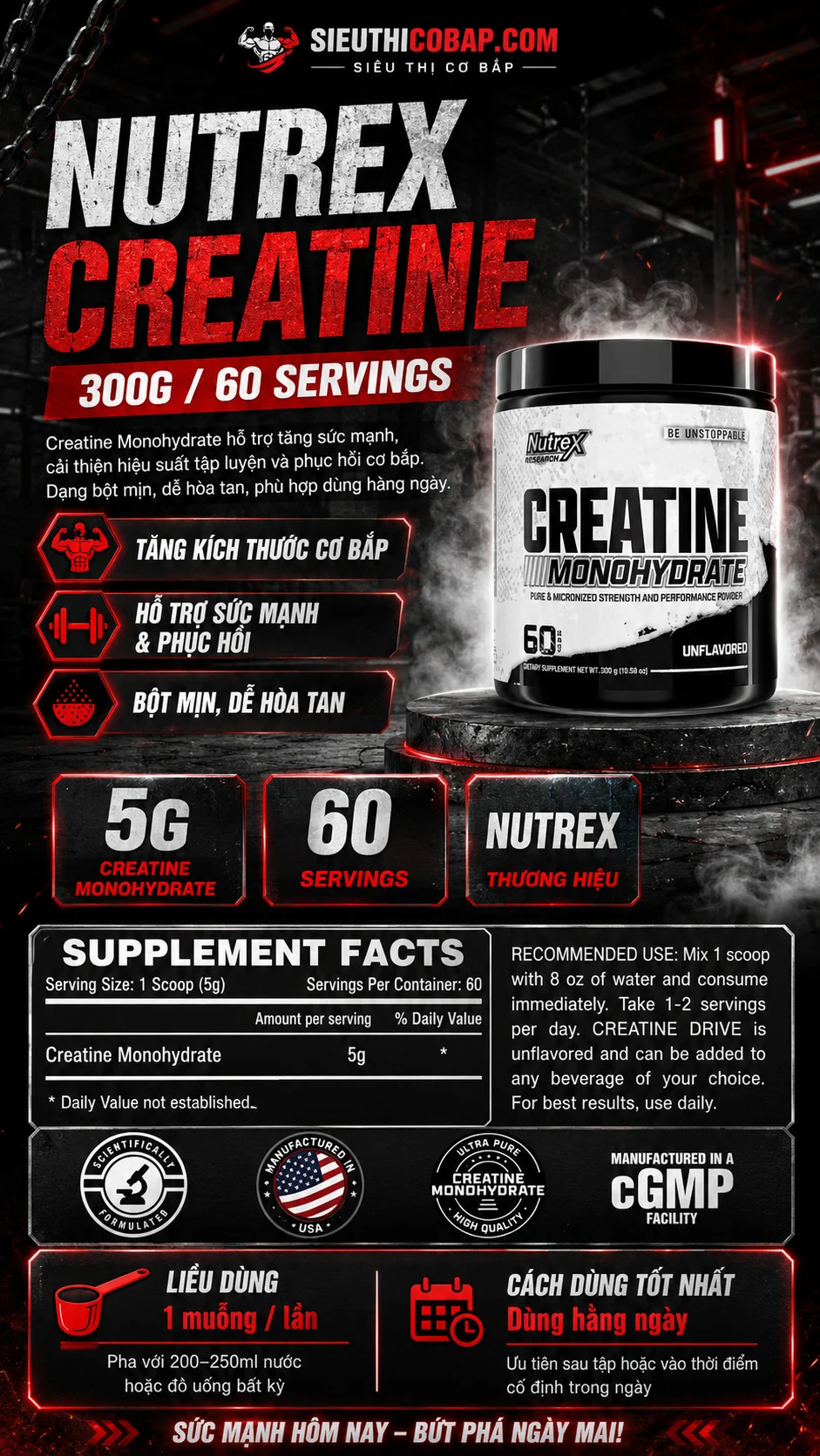 Nutrex Creatine 300g (60 servings) 4 30437c25 c357 486b b1e1 01096d819603