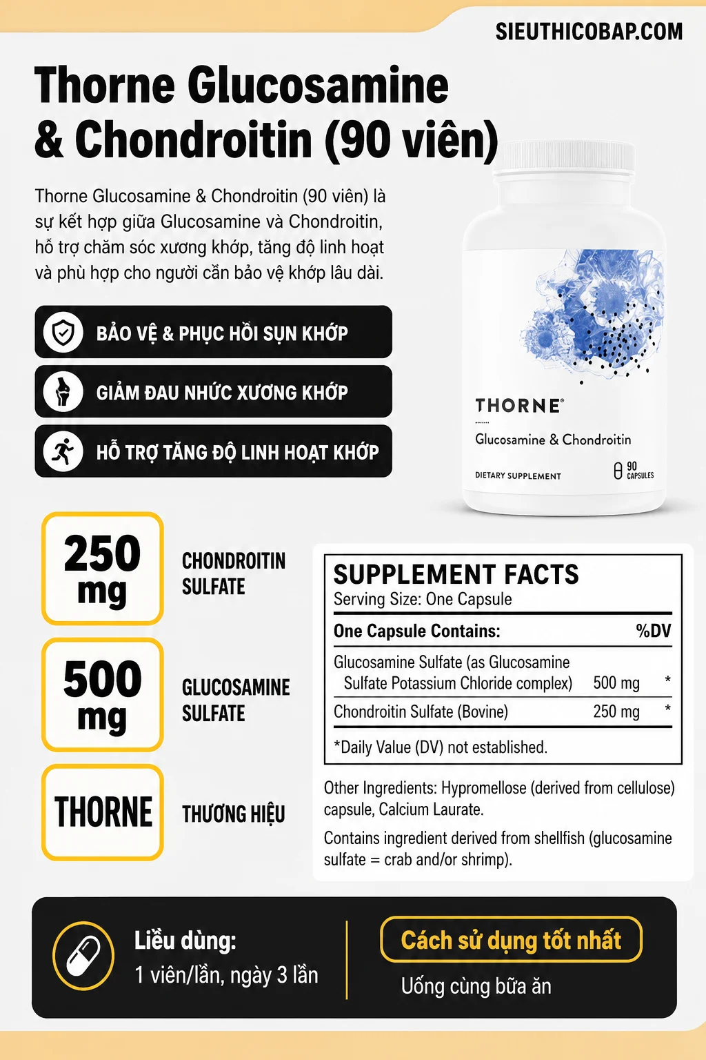 Thorne Glucosamine & Chondroitin (90 viên) 8 1cdd4c34 6f8e 438b b098 db829cdccba7