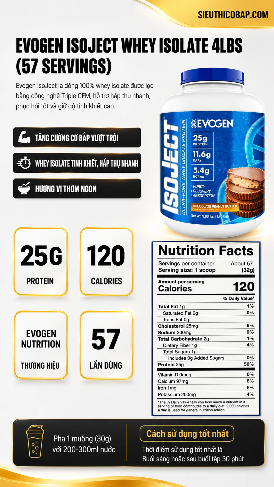 Evogen IsoJect Ultra-Pure Whey Isolate Protein, 4 Lbs (55 Servings) 4 0a1c2d72 ad4b 4c00 a6a6 13517b682429