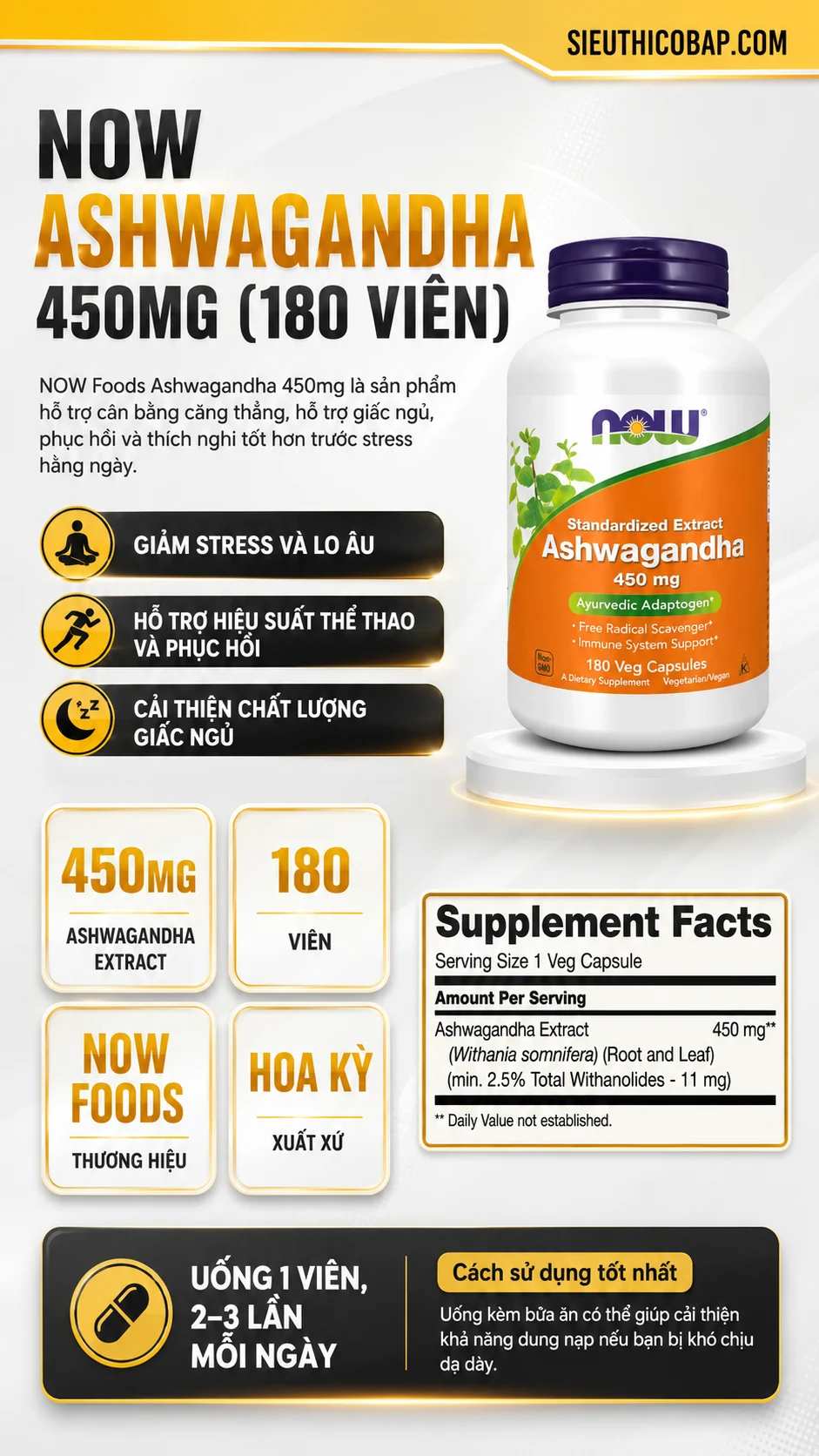 Now Ashwagandha 450mg (180 viên) 4 3962a1a5 0a86 463e 8d9e 87d7a6e9da08
