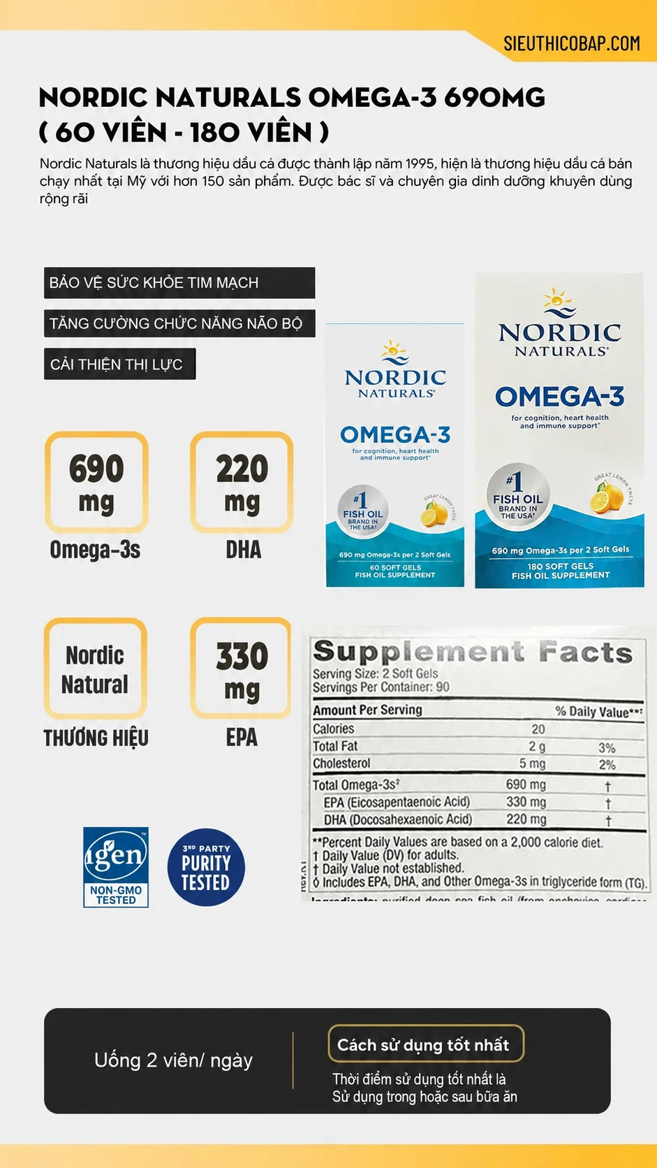 Nordic Omega-3 690mg (60/180 viên) 4 a08b896b d134 4a5d 832a 440663950842